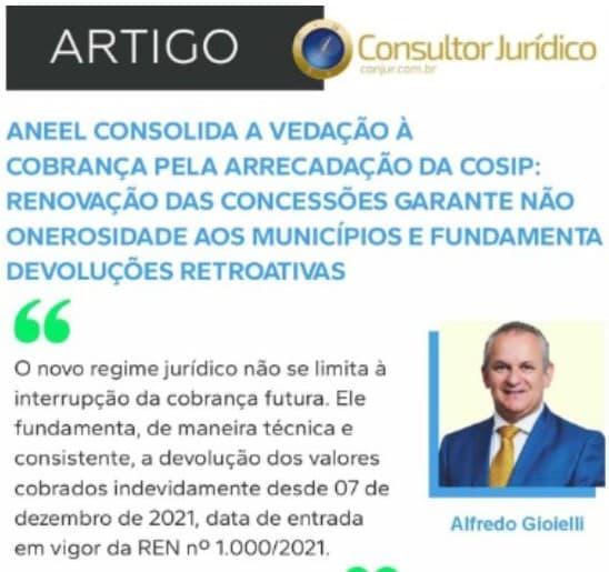ANEEL CONSOLIDA A VEDAÇÃO À COBRANÇA PELA ARRECADAÇÃO DA COSIP